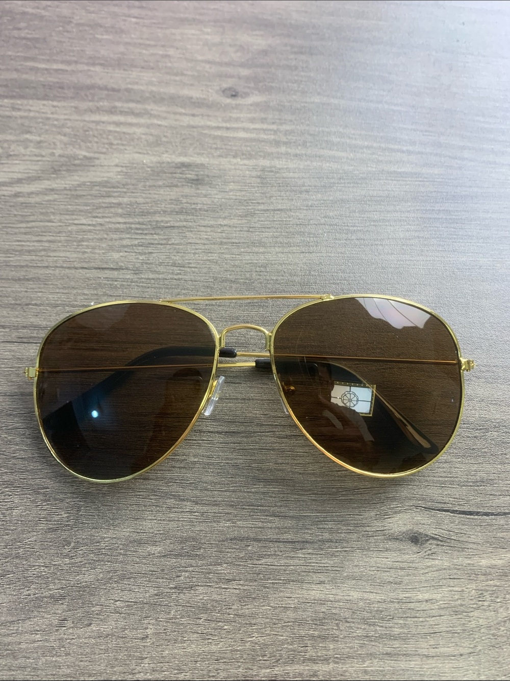 Othr Gold Aviator Sunglasses with Brown Lenses